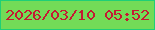 文字の大きさ：2、枠の色：1fcf76、背景の色：73db57、文字の色：c51933 無料ブログパーツのブログ時計