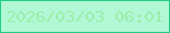 文字の大きさ：3、枠の色：1fd083、背景の色：b2f8d7、文字の色：9beeaa 無料ブログパーツのブログ時計