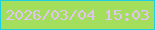 文字の大きさ：1、枠の色：1fd0e2、背景の色：a3de5d、文字の色：e2c4f2 無料ブログパーツのブログ時計