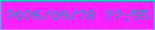 文字の大きさ：4、枠の色：1fd1ce、背景の色：ff21ff、文字の色：2594bd 無料ブログパーツのブログ時計