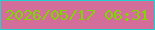 文字の大きさ：2、枠の色：1fd2d0、背景の色：d26e99、文字の色：80d700 無料ブログパーツのブログ時計