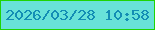 文字の大きさ：1、枠の色：1fd405、背景の色：68e2d9、文字の色：138db4 無料ブログパーツのブログ時計