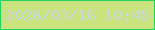 文字の大きさ：2、枠の色：1fd461、背景の色：cbe37d、文字の色：c4dadc 無料ブログパーツのブログ時計