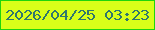 文字の大きさ：4、枠の色：1fd50c、背景の色：d9ff19、文字の色：30776d 無料ブログパーツのブログ時計