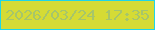 文字の大きさ：1、枠の色：1fd5e7、背景の色：d5db35、文字の色：a6c66a 無料ブログパーツのブログ時計