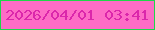 文字の大きさ：3、枠の色：1fd64a、背景の色：fd6cc6、文字の色：db27ab 無料ブログパーツのブログ時計