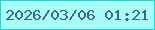 文字の大きさ：1、枠の色：1fd6db、背景の色：a7fdf5、文字の色：406782 無料ブログパーツのブログ時計