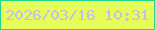 文字の大きさ：1、枠の色：1fd78d、背景の色：e5fc5b、文字の色：c2c0e6 無料ブログパーツのブログ時計