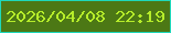 文字の大きさ：5、枠の色：1fd8ba、背景の色：4c7815、文字の色：b6ed2a 無料ブログパーツのブログ時計