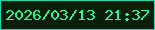 文字の大きさ：2、枠の色：1fdab1、背景の色：0a1e0a、文字の色：25f69e 無料ブログパーツのブログ時計