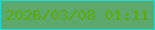 文字の大きさ：2、枠の色：1fdad9、背景の色：5da96d、文字の色：5da905 無料ブログパーツのブログ時計