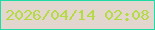 文字の大きさ：2、枠の色：1fdba5、背景の色：e2d6ce、文字の色：b4da45 無料ブログパーツのブログ時計