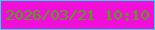 文字の大きさ：3、枠の色：1fdcee、背景の色：f20ed9、文字の色：4da70d 無料ブログパーツのブログ時計