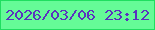 文字の大きさ：3、枠の色：1fde60、背景の色：65fb97、文字の色：5a33be 無料ブログパーツのブログ時計