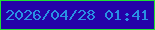 文字の大きさ：4、枠の色：1fe133、背景の色：2502a8、文字の色：2990e3 無料ブログパーツのブログ時計