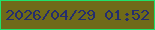 文字の大きさ：2、枠の色：1fe16b、背景の色：6f6a19、文字の色：242d6e 無料ブログパーツのブログ時計