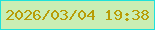 文字の大きさ：1、枠の色：1fe1da、背景の色：caeeb4、文字の色：b89d07 無料ブログパーツのブログ時計