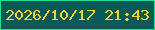 文字の大きさ：2、枠の色：1fe290、背景の色：095956、文字の色：fbd12f 無料ブログパーツのブログ時計