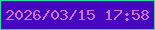 文字の大きさ：4、枠の色：1fe3a5、背景の色：4605be、文字の色：cd72d2 無料ブログパーツのブログ時計