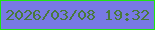 文字の大きさ：1、枠の色：1fe411、背景の色：7879e4、文字の色：49793b 無料ブログパーツのブログ時計