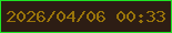 文字の大きさ：1、枠の色：1fe425、背景の色：2d1d14、文字の色：99740a 無料ブログパーツのブログ時計