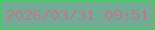 文字の大きさ：1、枠の色：1fe43b、背景の色：72ac95、文字の色：bf7691 無料ブログパーツのブログ時計