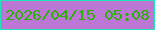 文字の大きさ：1、枠の色：1fe5ba、背景の色：bc77d5、文字の色：2ab006 無料ブログパーツのブログ時計