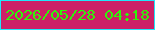 文字の大きさ：2、枠の色：1fe7fa、背景の色：cc2067、文字の色：30f509 無料ブログパーツのブログ時計