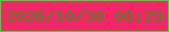 文字の大きさ：2、枠の色：1fea28、背景の色：f32668、文字の色：418b1a 無料ブログパーツのブログ時計