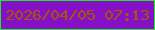 文字の大きさ：2、枠の色：1feb28、背景の色：8411c5、文字の色：a2570b 無料ブログパーツのブログ時計