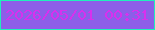 文字の大きさ：1、枠の色：1fefbb、背景の色：8d5ee8、文字の色：d830ee 無料ブログパーツのブログ時計