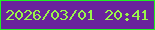 文字の大きさ：1、枠の色：1ff023、背景の色：6a239c、文字の色：99f64a 無料ブログパーツのブログ時計