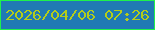 文字の大きさ：5、枠の色：1ff14c、背景の色：207ab4、文字の色：b4cd1a 無料ブログパーツのブログ時計
