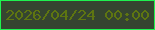 文字の大きさ：3、枠の色：1ff24f、背景の色：354530、文字の色：5e7511 無料ブログパーツのブログ時計