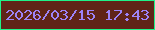 文字の大きさ：4、枠の色：1ff288、背景の色：5f2417、文字の色：9d83f7 無料ブログパーツのブログ時計