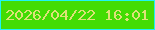 文字の大きさ：1、枠の色：1ff3f4、背景の色：43dc04、文字の色：dde278 無料ブログパーツのブログ時計