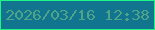 文字の大きさ：2、枠の色：1ff587、背景の色：127590、文字の色：4da488 無料ブログパーツのブログ時計