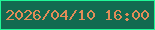 文字の大きさ：3、枠の色：1ff697、背景の色：126a50、文字の色：e28c58 無料ブログパーツのブログ時計