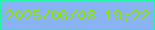 文字の大きさ：5、枠の色：1ff6a4、背景の色：8ab3f6、文字の色：90e500 無料ブログパーツのブログ時計