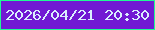 文字の大きさ：3、枠の色：1ff994、背景の色：7119d3、文字の色：daeefe 無料ブログパーツのブログ時計
