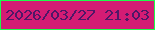 文字の大きさ：3、枠の色：1ffb4b、背景の色：d41c74、文字の色：4f1767 無料ブログパーツのブログ時計
