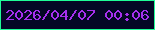 文字の大きさ：5、枠の色：1ffc97、背景の色：040826、文字の色：a630ef 無料ブログパーツのブログ時計