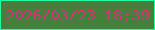 文字の大きさ：2、枠の色：1fffa6、背景の色：44803b、文字の色：d2337b 無料ブログパーツのブログ時計