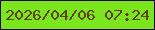 文字の大きさ：4、枠の色：20004f、背景の色：7be51e、文字の色：5e410b 無料ブログパーツのブログ時計
