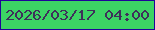 文字の大きさ：5、枠の色：200399、背景の色：3cd464、文字の色：3e305a 無料ブログパーツのブログ時計