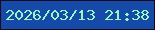 文字の大きさ：5、枠の色：20061e、背景の色：164aa8、文字の色：99f7c3 無料ブログパーツのブログ時計