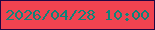 文字の大きさ：1、枠の色：200642、背景の色：f04350、文字の色：108379 無料ブログパーツのブログ時計