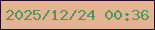 文字の大きさ：4、枠の色：200932、背景の色：e4b391、文字の色：4d9660 無料ブログパーツのブログ時計