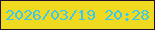 文字の大きさ：3、枠の色：200e2b、背景の色：f0da1f、文字の色：39c7f3 無料ブログパーツのブログ時計