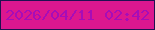 文字の大きさ：1、枠の色：201151、背景の色：dc178f、文字の色：a60db8 無料ブログパーツのブログ時計